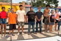 Ocho detenidos fueron procesados después de un operativo en Guayaquil y Durán.