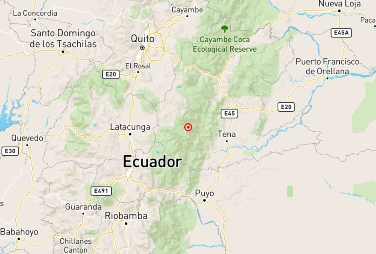 El epicentro del sismo fue a 38 kilómetros de Tena.