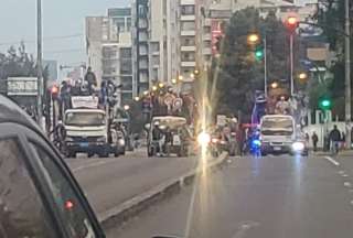 Polic&iacute;a activ&oacute; operativo en Quito ante la presencia de manifestantes