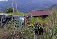 Tragedia en Bol&iacute;var: cinco muertos y 22 heridos en accidente de bus en la v&iacute;a San Miguel&ndash;Montalvo