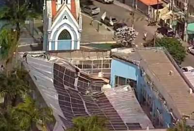 Un derrumbe se registró en un santuario de Recife (Brasil).