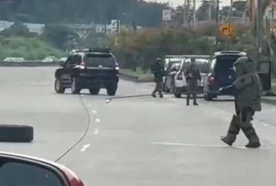 La circulaci&oacute;n vehicular en un tramo de la avenida del Bombero, en Los Ceibos, se encuentra totalmente restringida.
