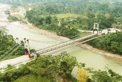 El Puente sobre el R&iacute;o Anzu, obra construida en la provincia de Napo con cr&eacute;dito del BDE.