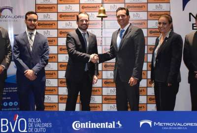 Continental Tire Andina celebr&oacute; el campanazo BVQ en conjunto con Metrovalores