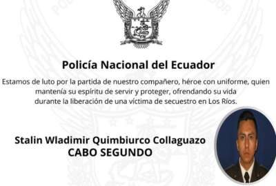 El Polic&iacute;a Stalin Quimbiurco muri&oacute; tras operativo en Los R&iacute;os.