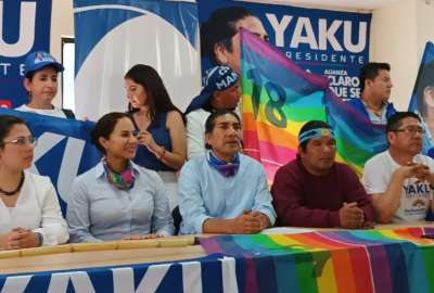 Actualmente, Yaku P&eacute;rez cuenta con el respaldo de Unidad Popular, Democracia S&iacute;, Partido Socialista Ecuatoriano y Somos Agua.