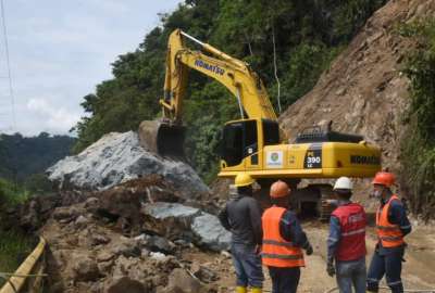 Contin&uacute;an los trabajos en la v&iacute;a Al&oacute;ag &ndash; Santo Domingo