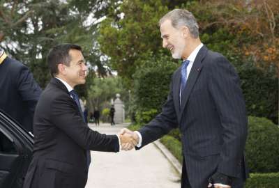 Daniel Noboa se reuni&oacute; con el Rey Felipe VI