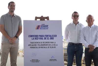 El Ministerio de Transporte y Obras P&uacute;blicas y la Prefectura de El Oro firmaron un convenio para financiar esta carretera.&nbsp;