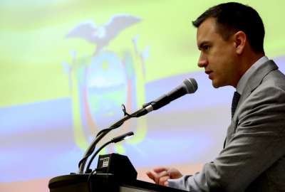 El presidente Daniel Noboa particip&oacute; de este evento en el que abord&oacute; la importancia de una miner&iacute;a en la econom&iacute;a ecuatoriana.