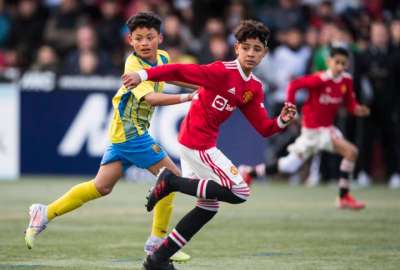 Cristiano Ronaldo Jr. marc&oacute; m&aacute;s de 50 goles con la Sub-12 del Manchester United. 