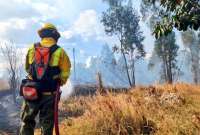 Bomberos sofocaron un incendio en un terreno baldío, en Quito