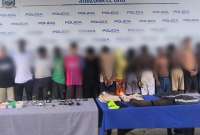 La Policía capturó a 15 presuntos delincuentes vinculados a extorsión y ataques con explosivos en Machala.