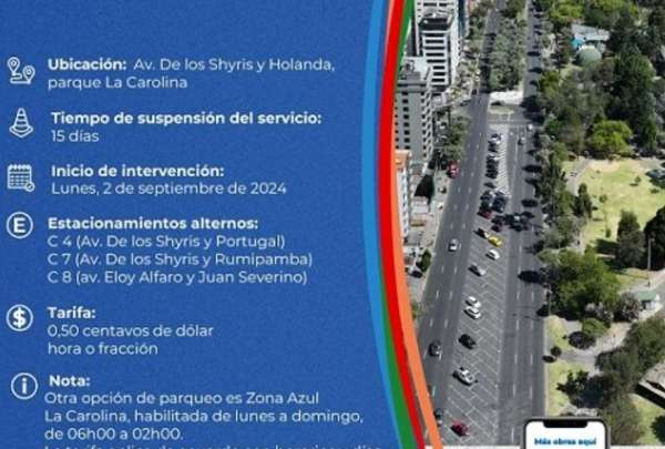El estacionamiento p&uacute;blico de la avenida De Los Shyris estar&aacute; inhabilitado por 15 d&iacute;as debido a trabajos en el bulevar.&nbsp;