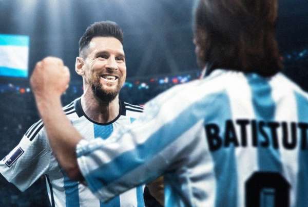 Batistuta felicit&oacute; a Messi por igualar uno de sus r&eacute;cords