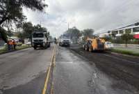 Las obras en la avenida Galo Plaza de Quito empezaron este jueves, 26 de diciembre de 2024. 