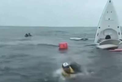 Una ballena hundi&oacute; un bote en Salinas
