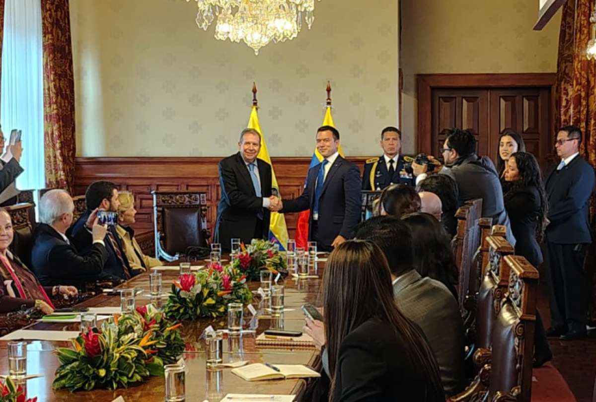 Edmundo González, presidente electo de Venezuela, se reunió con el mandatario ecuatoriano, Daniel Noboa.