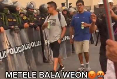 Hombre incita a la Polic&iacute;a a que dispare contra una mujer campesina en Per&uacute;