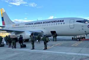 La Fuerza Aérea Ecuatoriana realizó operaciones logísticas para abastecer a la población durante el paro.
