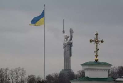 Bandera ucraniana en Kiev
