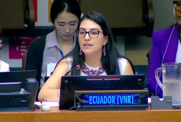 La secretaria de Planificaci&oacute;n, Sariha Moya, reafirm&oacute; el compromiso de Ecuador con los objetivos de desarrollo sostenible en la Agenda 2030.