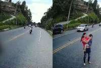 En un sorprendente video se muestra c&oacute;mo dos motos atropellan a una ni&ntilde;a 