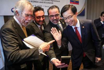 El ministro de Producción, Daniel Legarda, dio detalles sobre el acuerdo comercial de Ecuador con Corea del Sur.