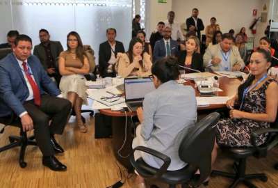 La miinstra de Energ&iacute;a, Andrea Arrobo, compareci&oacute; en la Asamblea.