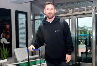 Lionel Messi lleg&oacute; a Argentina para jugar ante Ecuador