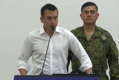 El presidente Noboa se refiri&oacute; al tema de los pagos a los municipios.