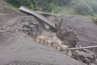Tras el colapso del puente sobre el r&iacute;o Marker, Petroecuador comunic&oacute; la suspensi&oacute;n de operaciones del SOTE y del Poliducto Shushufindi Quito.