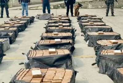 Decomiso de coca&iacute;na en Guayaquil, este 16 de abril de 2022.