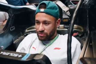 Neymar, sorprendido por el monoplaza de Lewis Hamilton