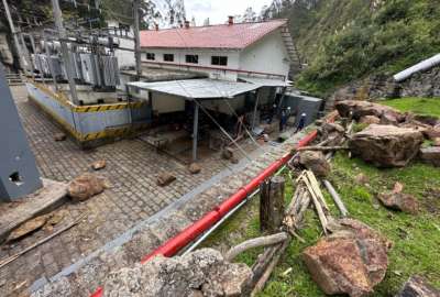 Gobierno repara Central Hidroel&eacute;ctrica Saymar&iacute;n, afectada por un deslizamiento de tierra.