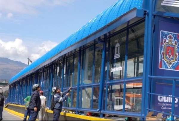 Dos paradas de la Ecov&iacute;a ubicadas al sur de Quito se cierran por obras.