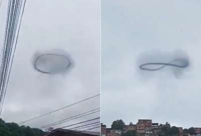 Un extra&ntilde;o aro negro se divis&oacute; en el cielo de Caracas.  