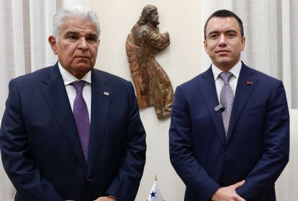 Daniel Noboa y el presidente de Panam&aacute;, Jos&eacute; Ra&uacute;l Mulino, mantuvieron una reuni&oacute;n en Espa&ntilde;a