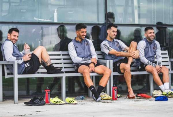 Leonardo Campana, Lionel Messi y Luis Su&aacute;rez entrenan juntos en el Inter Miami CF
