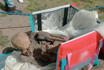 Eneucntran una momia en la bolsa de un repartidor de comida en Per&uacute;