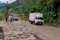 El Ministerio de Transporte informó la habilitación de un carril, en el sector Quilloturo.
