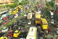 El hecho causó una fuerte congestión vehicular.