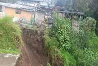 En Conocoto se registró un deslizamiento de tierra.