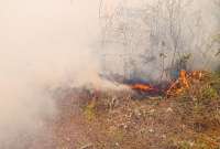 Según datos de la Secretaría Nacional de Gestión de Riesgos, hay 13 incendios activos y nueve controlados en el país. 