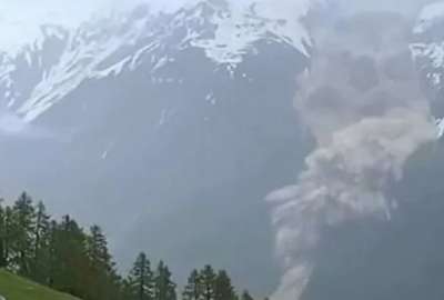 Videos mostraron el colapso de glaciar en Suiza