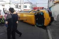El accidente se registró en las calles Alberto Freile y Abelardo Montalvo.