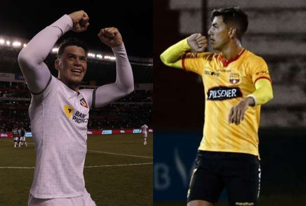 Paco Rodr&iacute;guez (izq.) y Michael Hoyos celebran goles en la LigaPro