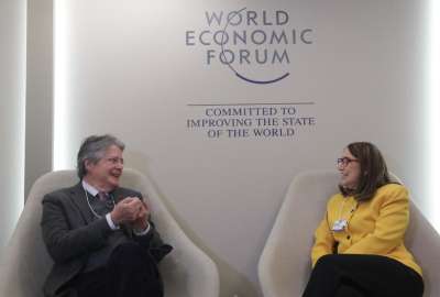 Presidente Guillermo Lasso contin&uacute;a con su agenda de trabajo en Davos, Suiza