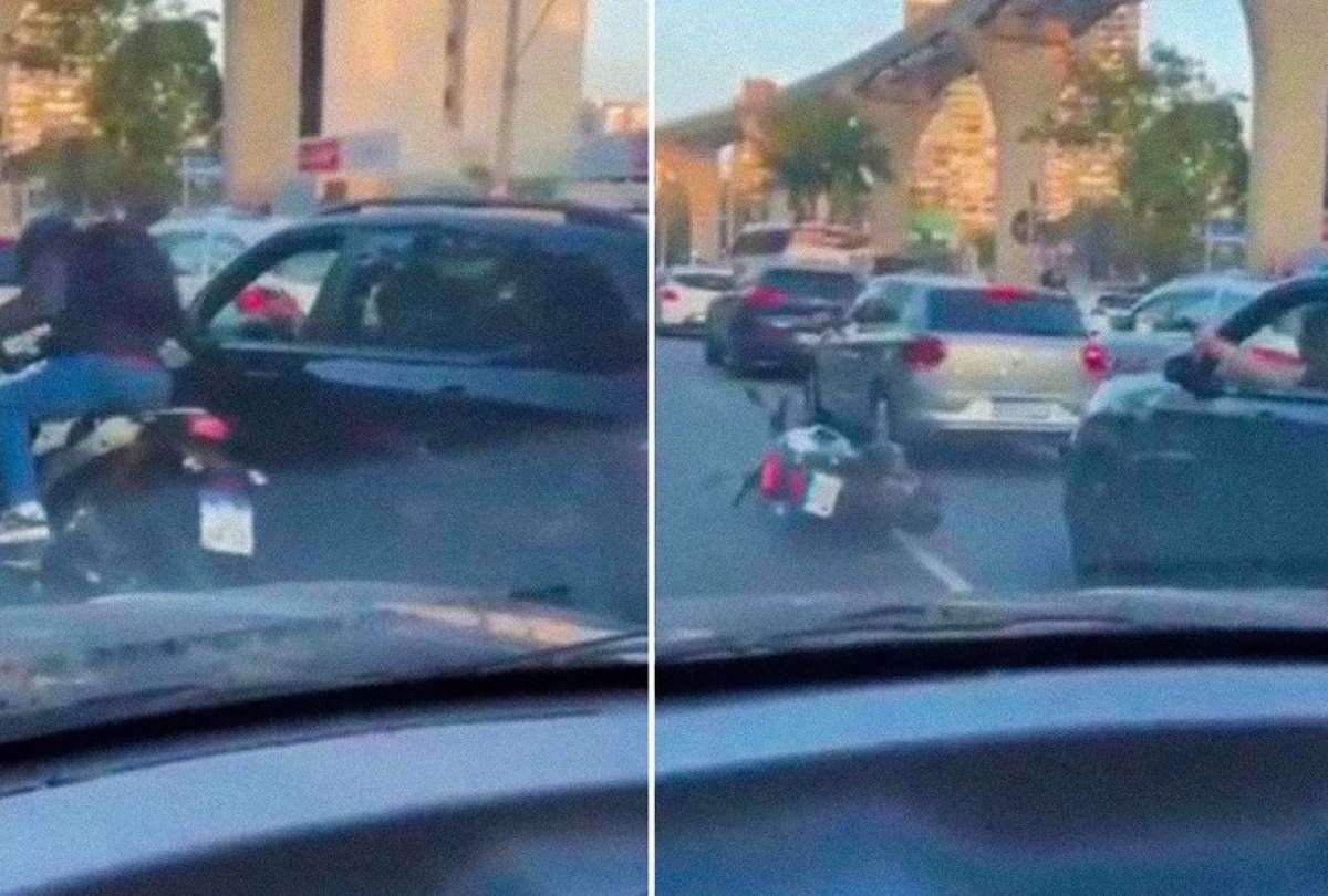 En un video se observa como un conductor arrebata el arma al ladrón durante un asalto.