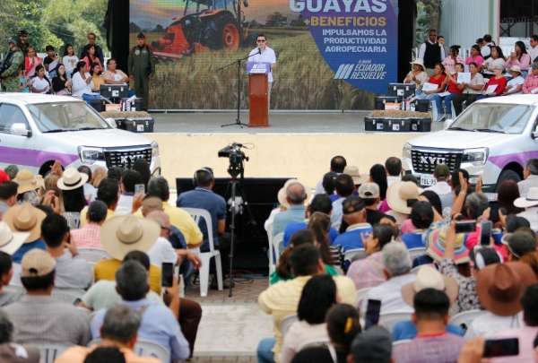 Presidente Noboa impulsa el sector agropecuario en Daule frente a la sequ&iacute;a